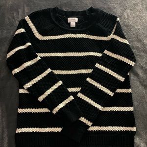 Old Navy black and white striped knitted sweater